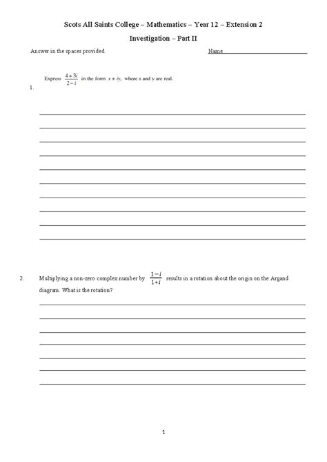 Scots All Saints College Math Year 12 Ext 2 Investigation Part II ...