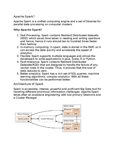 Unit 4BDA: Overview of Apache Spark and Its Key Features - Studocu