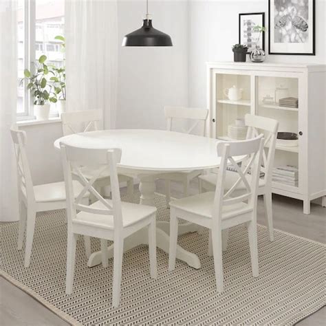 Masa extensibila IKEA INGATORP alb 110/155 cm, pentru 4-6 persoane ...