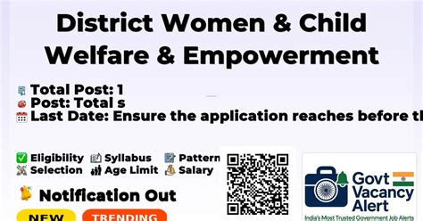 District Women & Child Welfare & Empowerment Officer - Total Posts ...