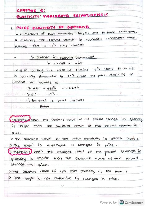 Chapter 5: Elasticity of Demand and Price Changes (ECO 101) - Studocu