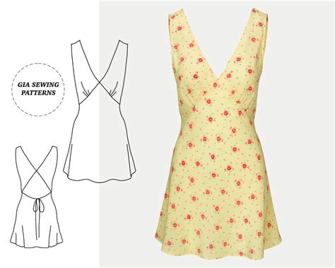 Vintage V-Ausschnitt Slip Dress - PDF (XXS-XXL)