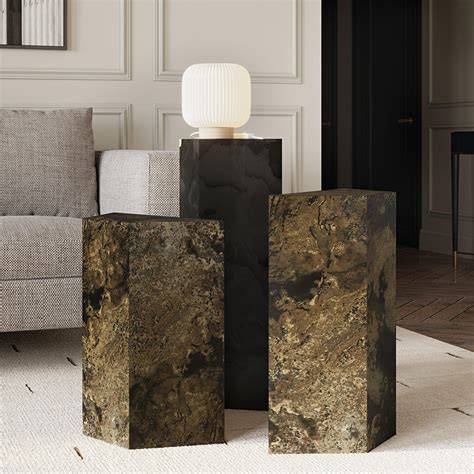 Compostela and San Juan Slate Pedestal - Set of 3 - Frankwebs