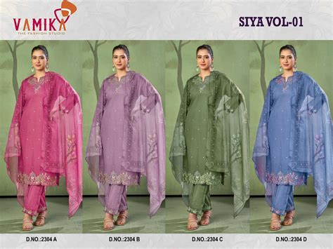 VAMIKA SIYA VOL 1 ROMAN SILK FANCY DESIGNER WORK READY MADE LADIES ...