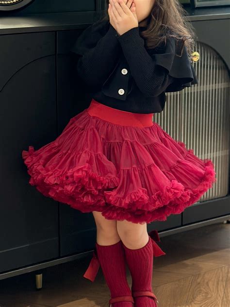 [Wine Red | Princess] Cute & Loose Fit Girls' Princess Skirt | Charming ...