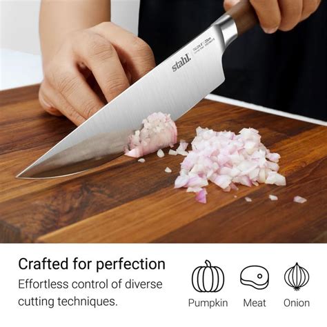 Stahl Talon Series Chef Knife with Walnut Wood Handle for Chopping Veg ...