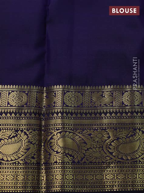 Pure kanchipuram silk saree pink and dark blue with zari woven buttas ...