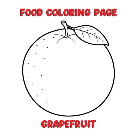 Vector of grapefruit illustration coloring page for kids | Premium Vector