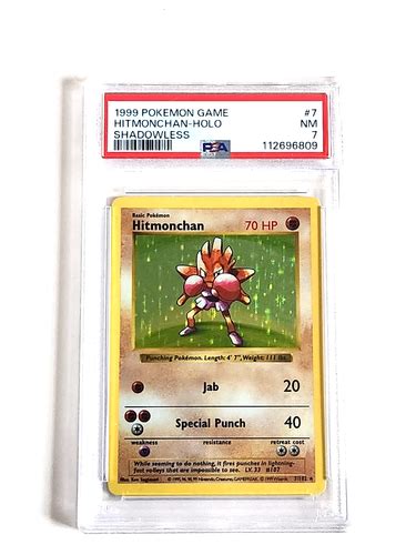 Hitmonchan Shadowless Pokemon Base Set 7/102 - PSA 7 NM | eBay