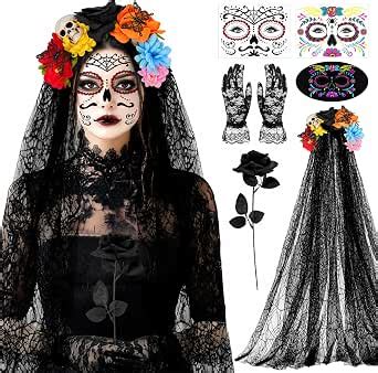 SelfTek Dia De Los Muertos Disfraz de Halloween Carnaval para Mujer ...