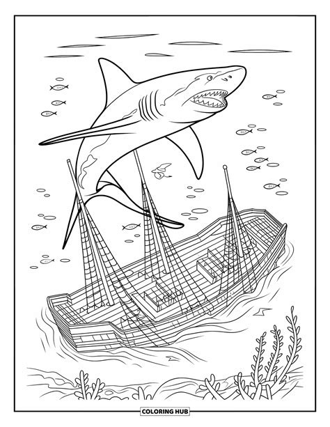 50+ Megalodon Shark Coloring Pages for Kids & Adults (Free)
