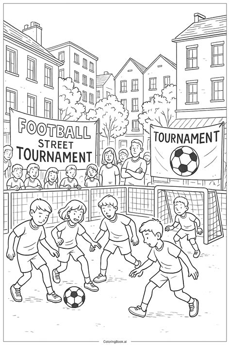 Football Street Tournament Coloring Page (Free PDF&PNG Printable)