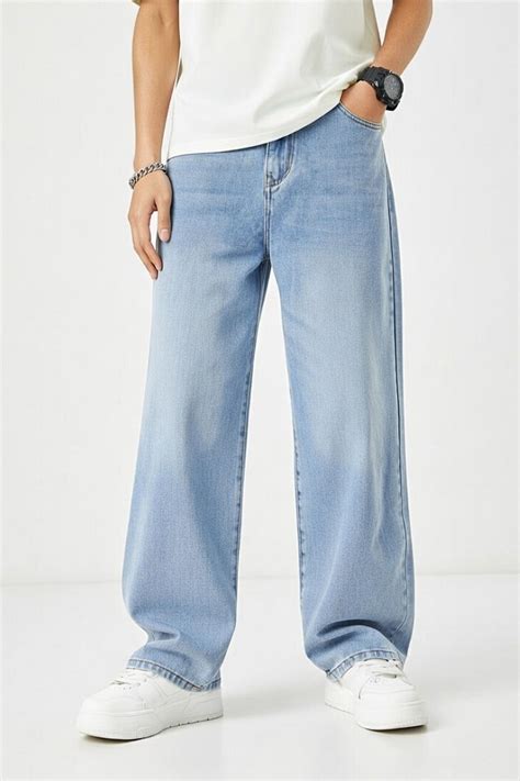 Men’s Light Blue Baggy Jeans – DYAMIC