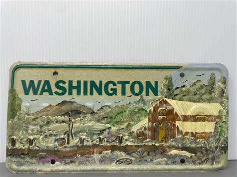 Vintage Washington State License Plate 1983 - 1986 designed & Signed | eBay