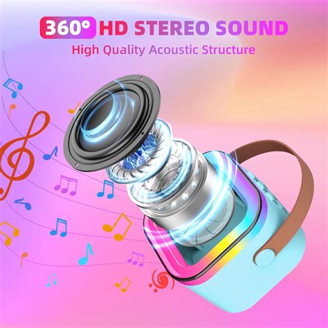 Portable Bluetooth Karaoke Speaker with RGB Lights – Mini Loud Speaker ...