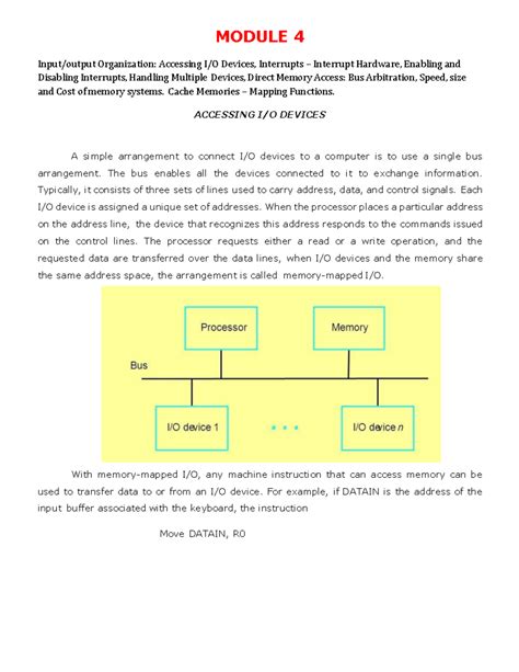 Module 4: Accessing Devices, Interrupts, and Cache Memory Concepts ...