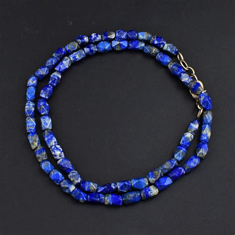 Untreated 150 Cts Natural Blue Lapis Lazuli Beaded Womens Necklace JK ...