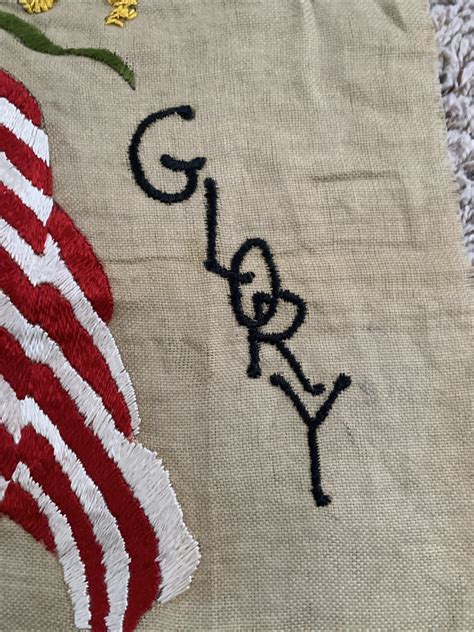 Antique American Flag 35 Stars Needlepoint Folk Art Civil War Era ...