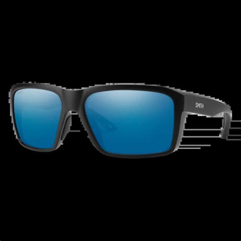 Smith Backcast 003 QG 61 Matte Black / Blue Mirror Polarised Chromapop ...