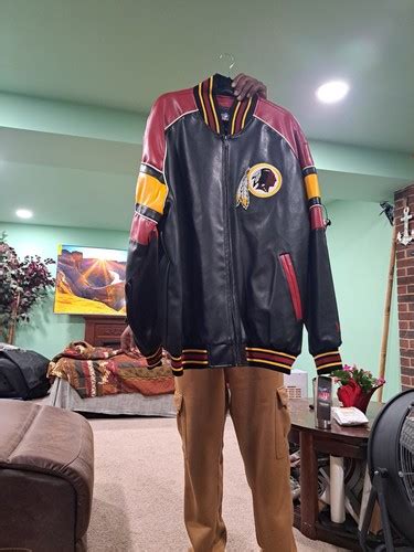 Official G-III NFL Washington Redskins black leather bomber jacket | eBay