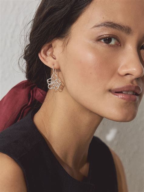 Buy Silver Tone Flower Drop Earrings from Next Canada