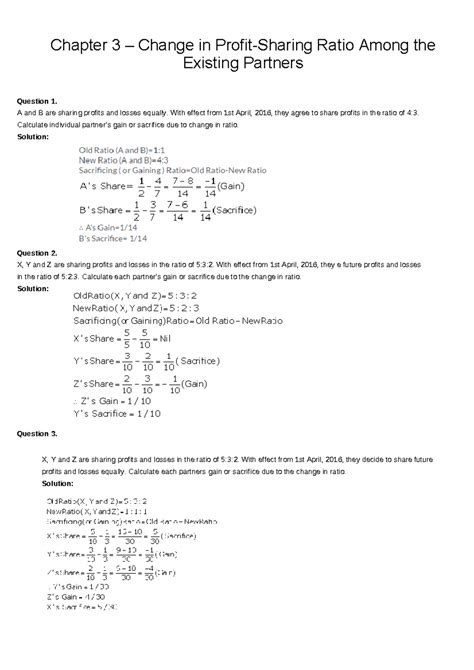 Chapter 3 – Change in Profit Sharing Ratio Among Partners (Volume I ...