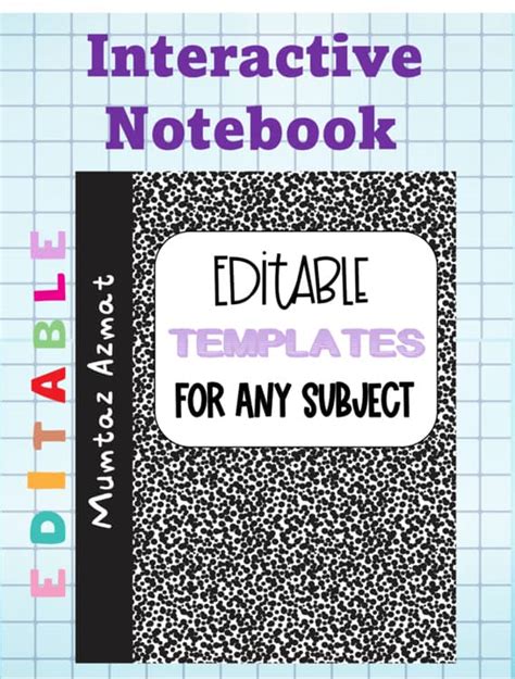 Interactive Notebook Blank Templates | Writing Pages Covers TOC Rubric ...