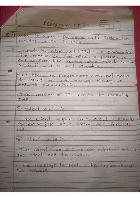 DC Assignment - 02: Understanding Remote Procedure Call (RPC) - Studocu