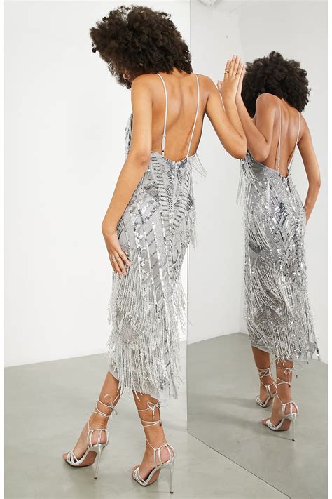 ASOS DESIGN EDITION Fringe Midi Dress (Women) | Nordstromrack