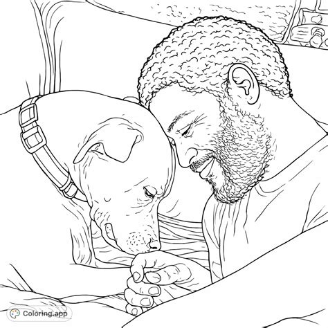 Close Bond: Man and Dog - Coloring.app