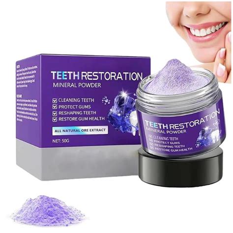 GarageLine Teeth Restoration Mineral Powder, Purple Whitening Teeth Powder, Purple Whitening ...