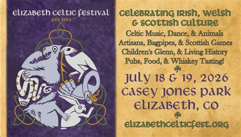 2026 Elizabeth Celtic Festival, Casey Jones Park, Elizabeth, CO, United ...