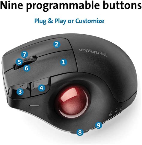 Kensington Pro Fit Ergo Vertikale Kabellose/Kabelgebundene Trackball ...
