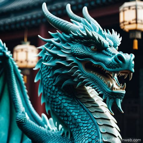 real chinese style courtyard with a blue dragon Prompts | Stable Diffusion Online