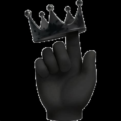 generate a black hand holding a black crown with ink emoji | AI Emoji ...