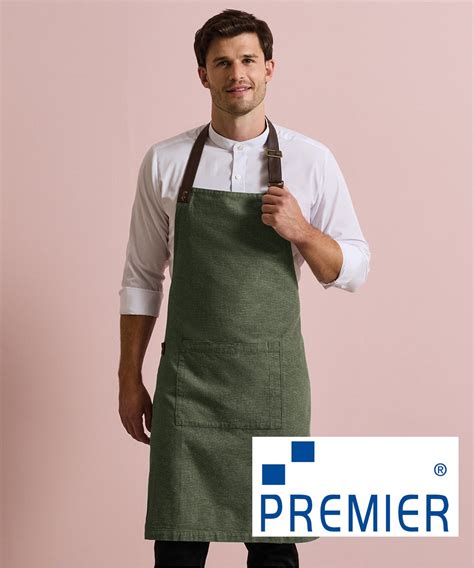 Premier PR144 Annex Oxford Bib Apron with Pocket | Custom Branded ...