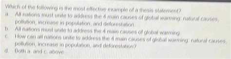 Solved: Which of the following is the most effective example of a ...