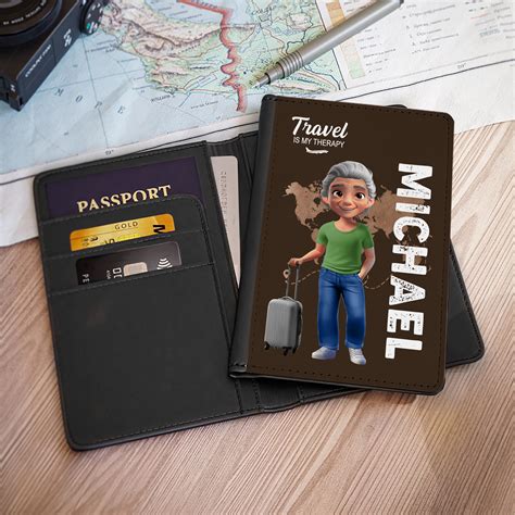 Personnalisé 3D Cartoon Character Airplane Map PU Leather Passport ...