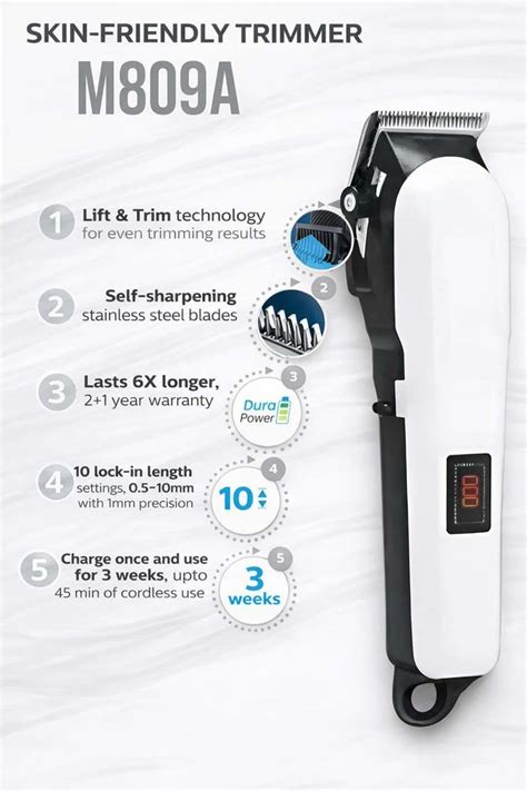 Nilesawar X121 Professional Beard Trimmer for Men Rechargeable Hair ...