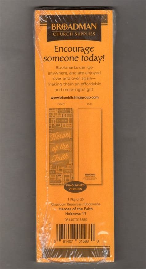 Heroes of the Faith Religious Bookmarks, Set of 25, Hebrews 11 ...