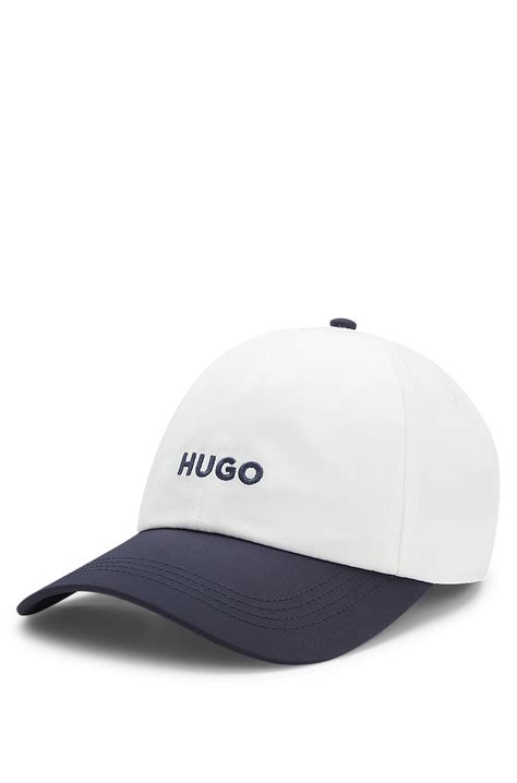 HUGO - Soft six-panel cap with embroidered logo - White