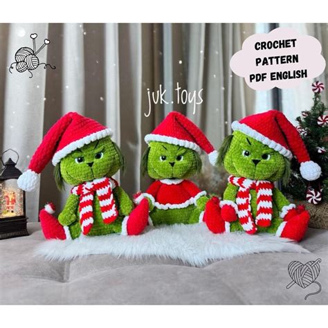 Grinch Crochet Pattern: Plush Amigurumi Toy (PDF Pattern English) - Etsy