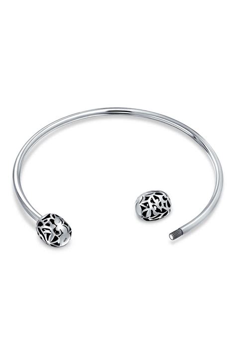 BLING JEWELRY Sterling Silver Starter Love Screw Bead Bangle Bracelet ...