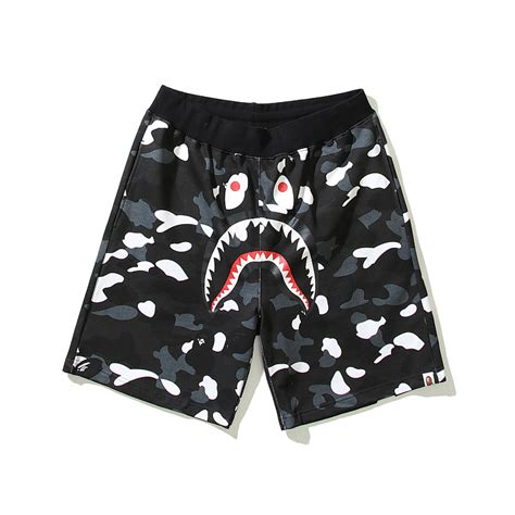 Top EM Sneakers BAPE City Shark Camo Sweat Shorts Black #505 ...