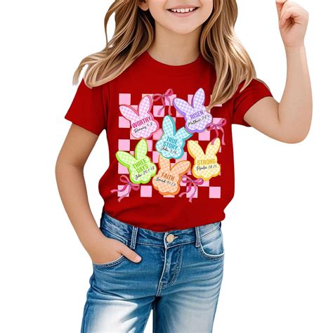 Girls Easter Graphic Tees Kids Holiday Themed T Shirts With Prints ...