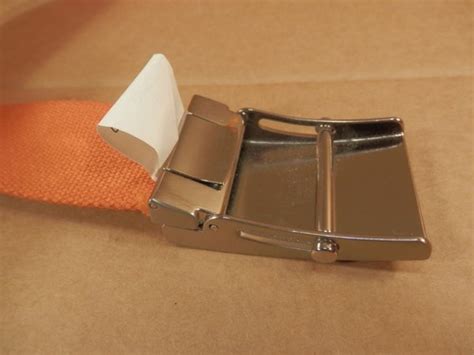 Vtg Mid 1990s Calvin Klein Spellout Logo Men's Orange Web Belt w/Silver ...