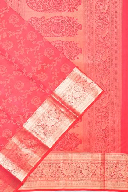 Taranga Kanchi Silk Brocade Dual Tone Pink And