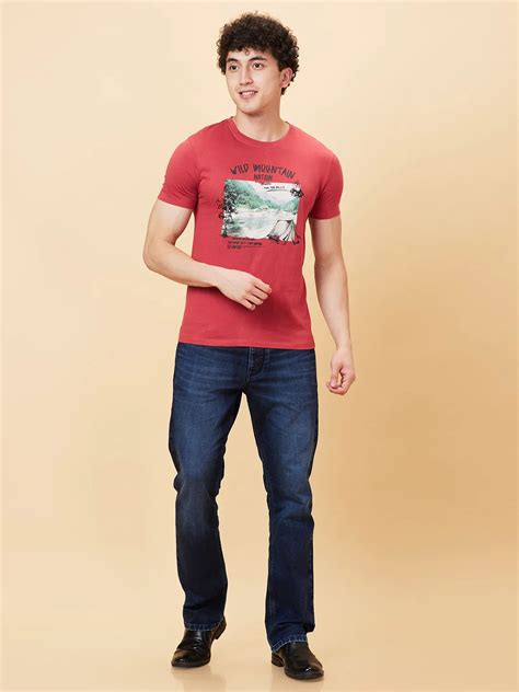 Being Human Men Slim Fit T-Shirts-Mineral Red