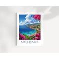 Cote D Azur France Coastal Travel Wall Art Print, Illustrated Riviera ...