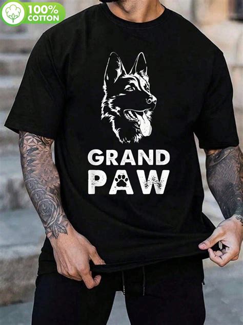 Black T-Shirt Featuring a German Shepherd Silhouette And Striking Text ...